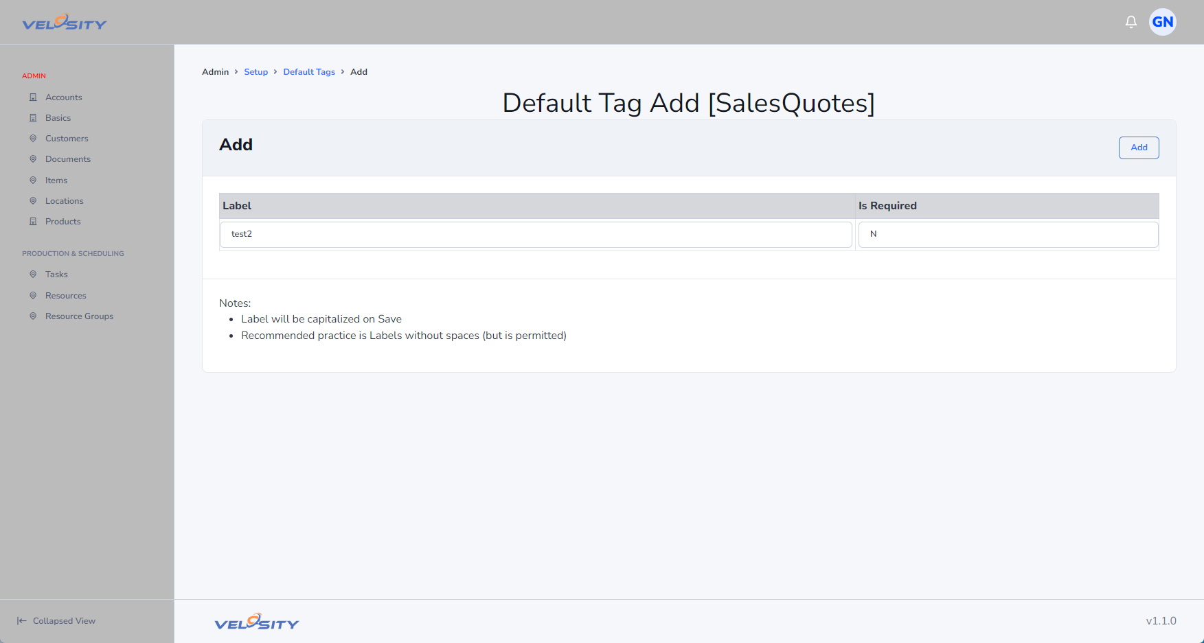 Default Tag Add