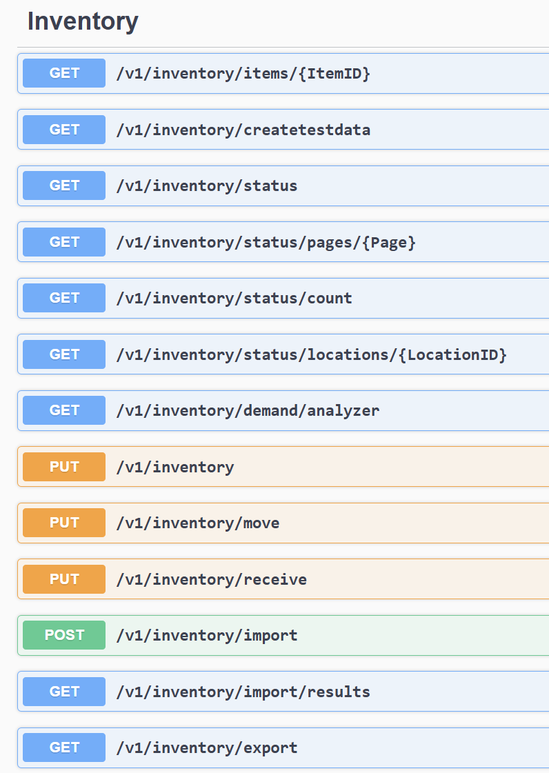 Inventory API